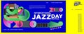 Vector colorful international jazz day poster and banner