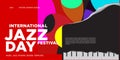 Vector colorful international jazz day poster and banner