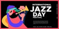 Vector colorful international jazz day poster and banner