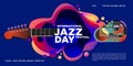 Vector colorful international jazz day poster and banner