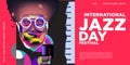 Vector colorful international jazz day poster and banner