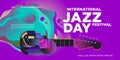 Vector colorful international jazz day poster and banner