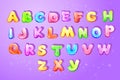 Vector kid alphabet bubble cartoon type letter set