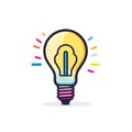 Vector of a colorful light bulb with vibrant and energetic illumination