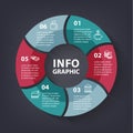 Vector colorful loop infographic. Template for diagram, graph, presentation and chart. Abstract business concept with