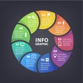 Vector colorful loop infographic. Template for diagram, graph, presentation and chart. Abstract business concept with