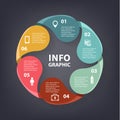 Vector colorful loop infographic. Template for diagram, graph, presentation and chart. Abstract business concept with