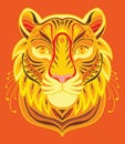 Tiger coloring book vector illustration. Anti-stress coloring for adult