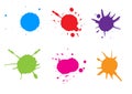 Vector Colorful paint splatter.Paint splash set.Vector illustration. blue red green pink orange colour Royalty Free Stock Photo