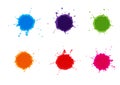 Vector Colorful paint splatters.Paint splashes set.Vector illustration. Royalty Free Stock Photo