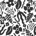 Vector colorful pattern with flowers and leaves