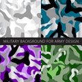 Vector colorful patterns for all seasons. Set of camouflage Vector EPS SEAMLESS KHAKI. military background for army design Royalty Free Stock Photo