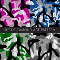 Vector colorful patterns for all seasons. Set of camouflage Vector EPS SEAMLESS KHAKI. military background for army design Royalty Free Stock Photo