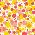 Vector colorful polka dots seamless pattern background on white surface Royalty Free Stock Photo