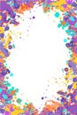 Vector purple and orange splattered frame