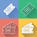 Vector Colorful Raffle Ticket Icon Set