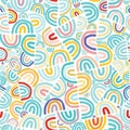 Vector colorful rainbow doodles. Perfect for surface pattern design, wallpaper, stationery. Royalty Free Stock Photo