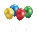 Vector colorful realistic shiny helium balloons isolated on white background Royalty Free Stock Photo