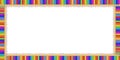 Vector colorful rectangle border made of pencils on notebook page background Royalty Free Stock Photo