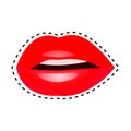 Vector colorful red shiny female lips