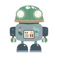 Vector Colorful retro Robot isolated on white