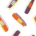 Vector Colorful Retro Vibe Lipsticks seamless pattern background. Perfect for web design fabric, wallpaper and