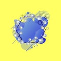 Vector Colorful Scientific Frame, 3D Realistic Objects, Blue Liquid Shape Abstract Background.