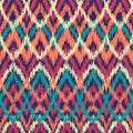 Vector colorful seamless ikat ethnic pattern