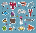 Vector colorful seaworld icons