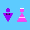Vector colorful sign, icon for girls and boys