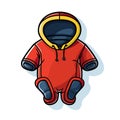 Vector of a colorful snowsuit with a hood, perfect for staying warm and stylish in the snow