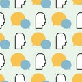 Vector colorful speech bubbles seamless pattern message illustration abstract blank background Royalty Free Stock Photo