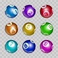 Vector Colorful Sphere Lottery Bingo Balls