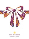 Vector colorful stars gift bow silhouette pattern