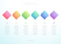 Vector 3d Gradient 6 Step Infographic Template Royalty Free Stock Photo