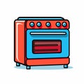 Vector of a colorful stove with four burners