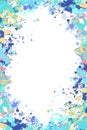 Vector turquoise and blue Splattered frame