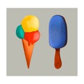 Vector colorful two ice-creams Royalty Free Stock Photo