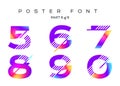 Vector Colorful Typeset. Blue, Pink, Purple Neon Colors.