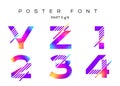 Vector Colorful Typeset. Blue, Pink, Purple Neon Colors.