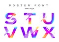 Vector Colorful Typeset. Blue, Pink, Purple Neon Colors.