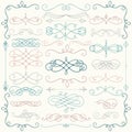 Vector Colorful Vintage Hand Drawn Swirls Collection Royalty Free Stock Photo