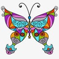 Vector colorful vintage isolated and butterfliy Royalty Free Stock Photo