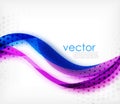 Vector colorful wavy stripe on white background with blurred effects. Vector digital techno abstract background Royalty Free Stock Photo