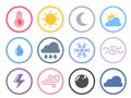 Vector colorful weather button icons