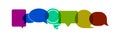 Vector colorfull bubble speech icons background.