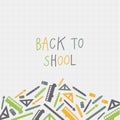 Vector colorfully back to school background.