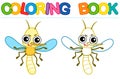 Vector coloring Insect for children coloring book. Funny mosquito in a cartoon style