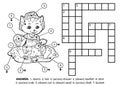 Vector colorless crossword. Cat on the beach