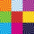 Vector colour-burst spiral swirl collection